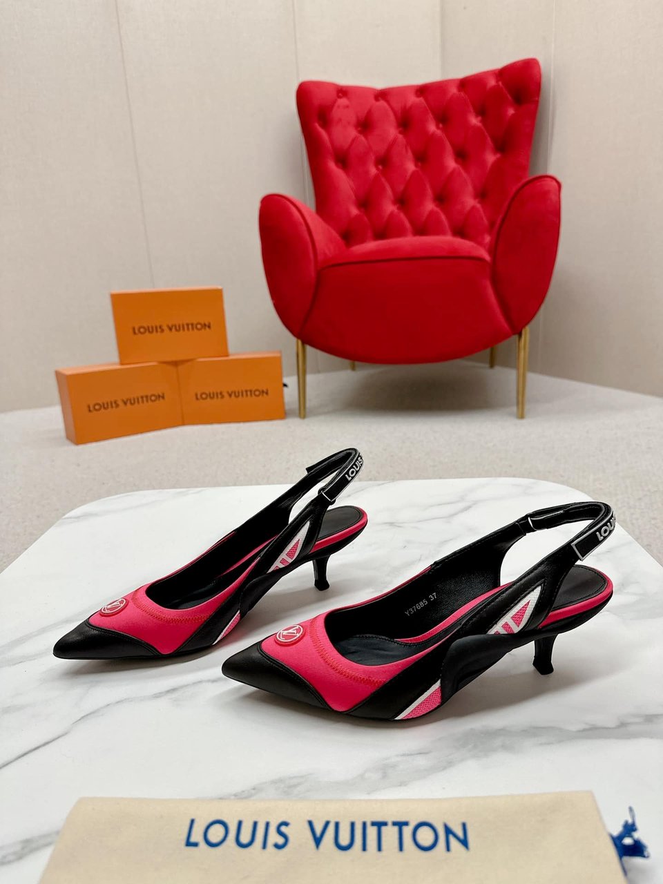 Louis Vuitton Archlight Slingback Pump Black And Pink view 4