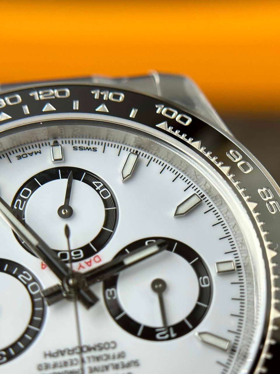 [SUPER CLONE] Rolex Daytona “Panda” 40 mm White Dial 126500LN view 7