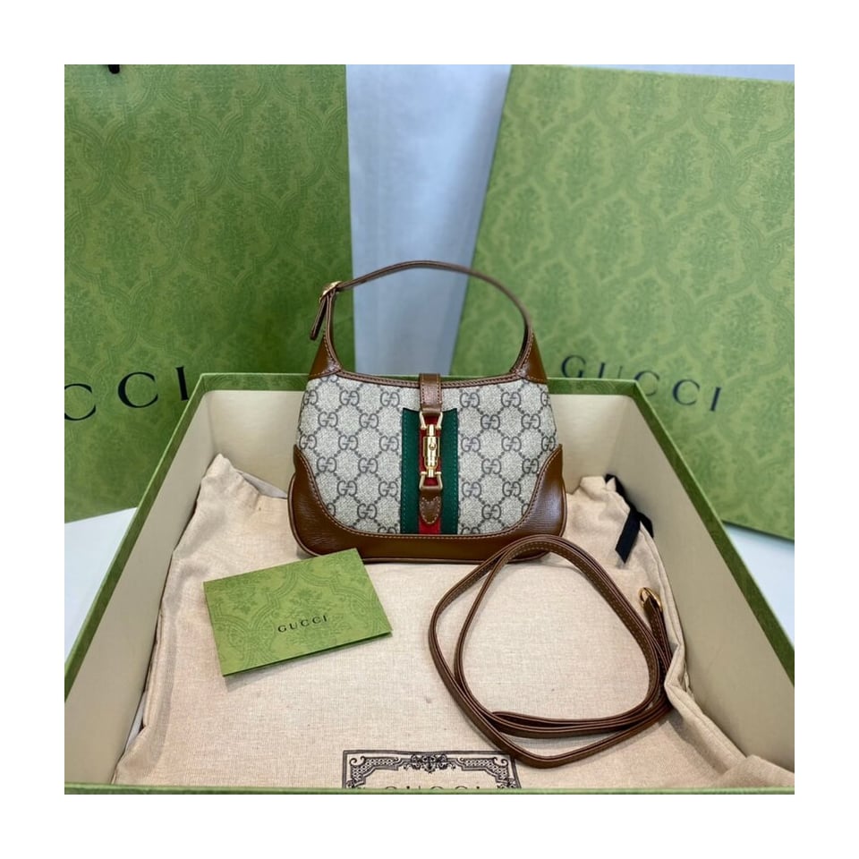 Gucci Jackie 1961 Mini Shoulder Bag in GG Canvas 19cm view 5