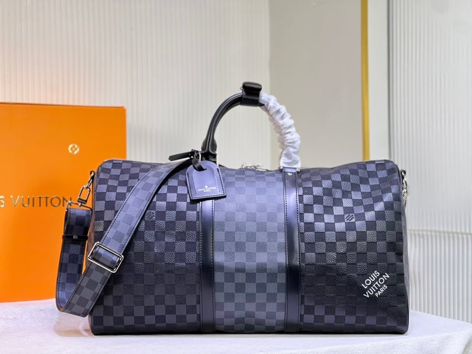 Louis Vuitton Keepall 50 Blue Graphite view 3