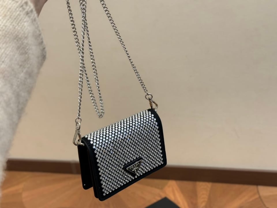 Prada Cardholder With Shoulder Strap And Crystals 13Cm view 3