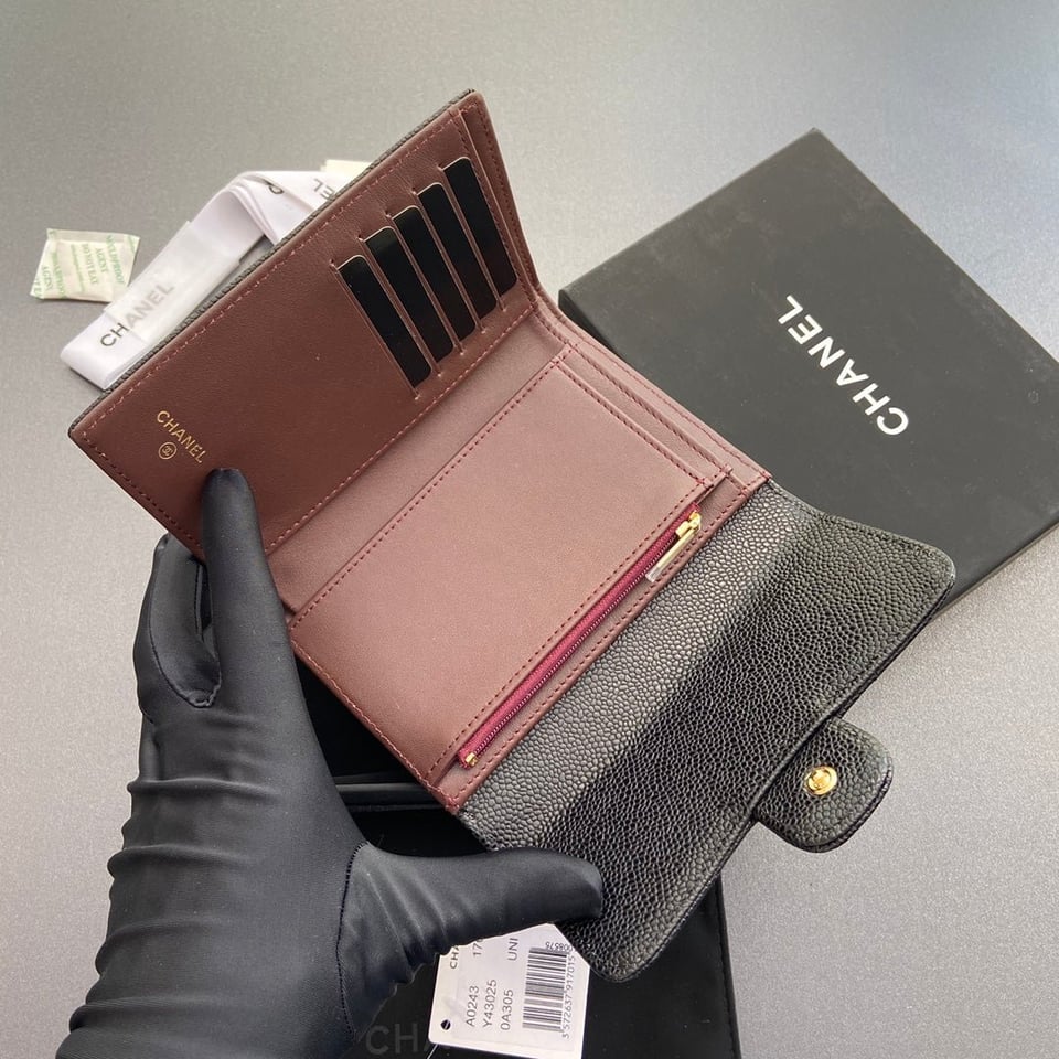 Chanel Wallet 15Cm Black Caviar Gold Hardware view 10