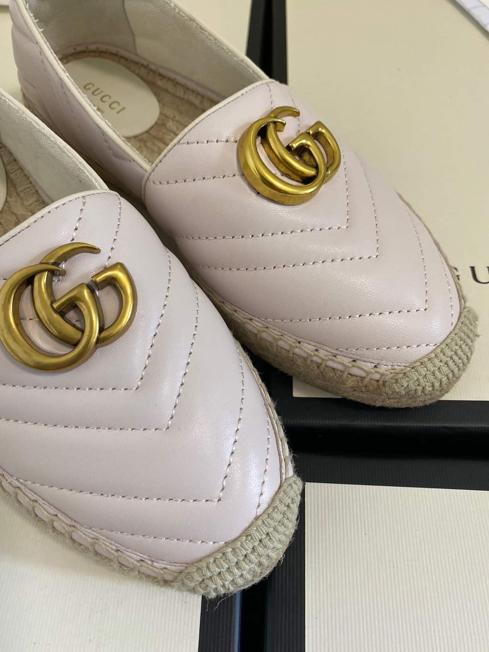 Gucci Leather Espadrille With Double G White ?551890 Bko00 1000 view 6