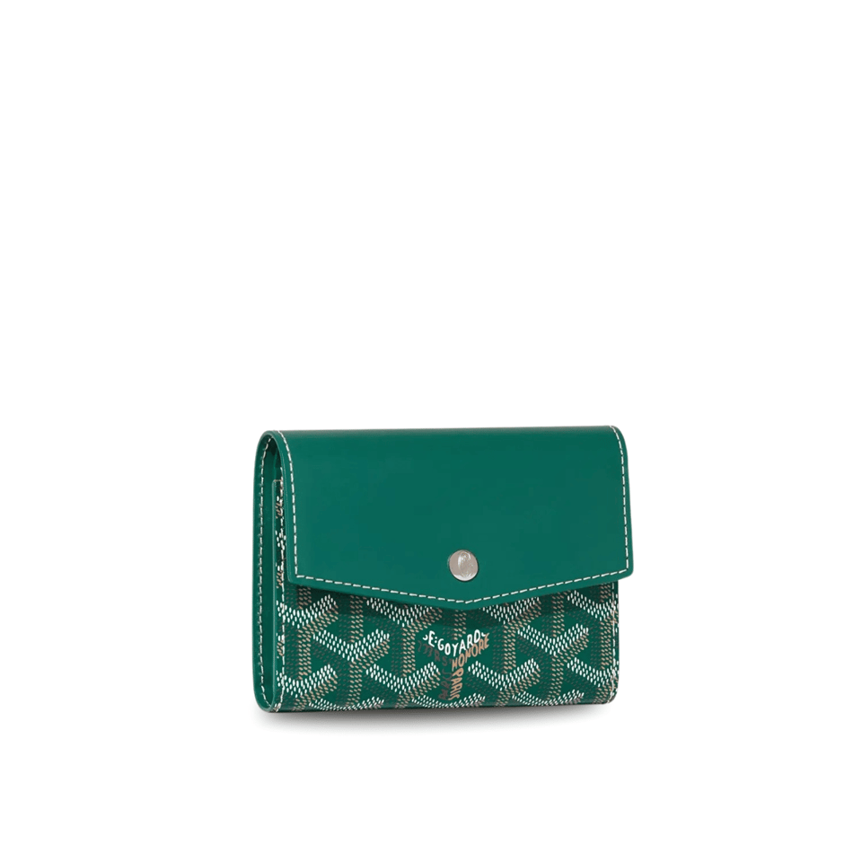 Goyard Saint-Gabriel Wallet 12 Cm Green Calfskin And Goyardine Canvas view 2