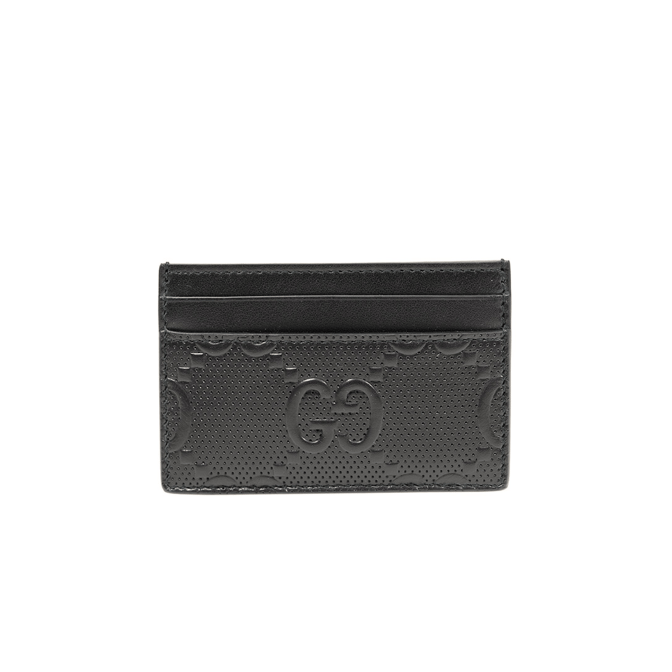 Gucci GG Embossed Card Case Black 4in/10cm For Men view 2