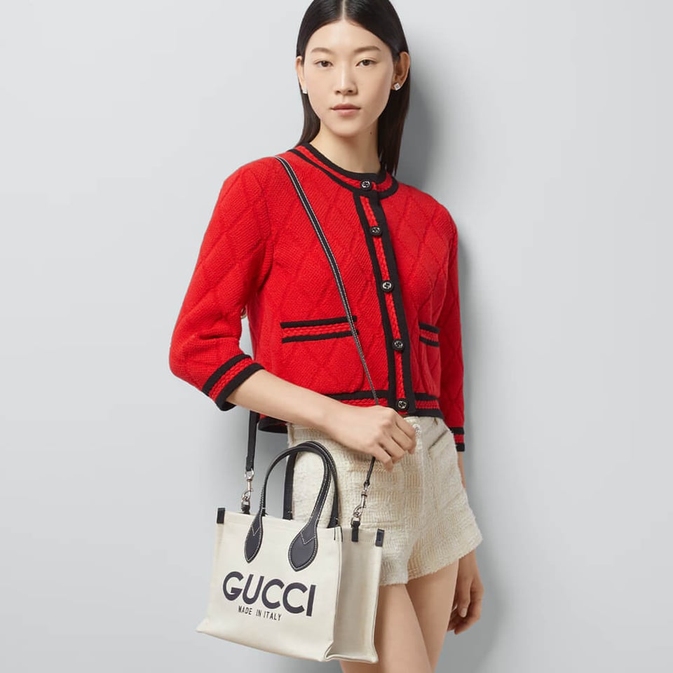 Gucci Mini Tote Bag With Gucci Print view 4