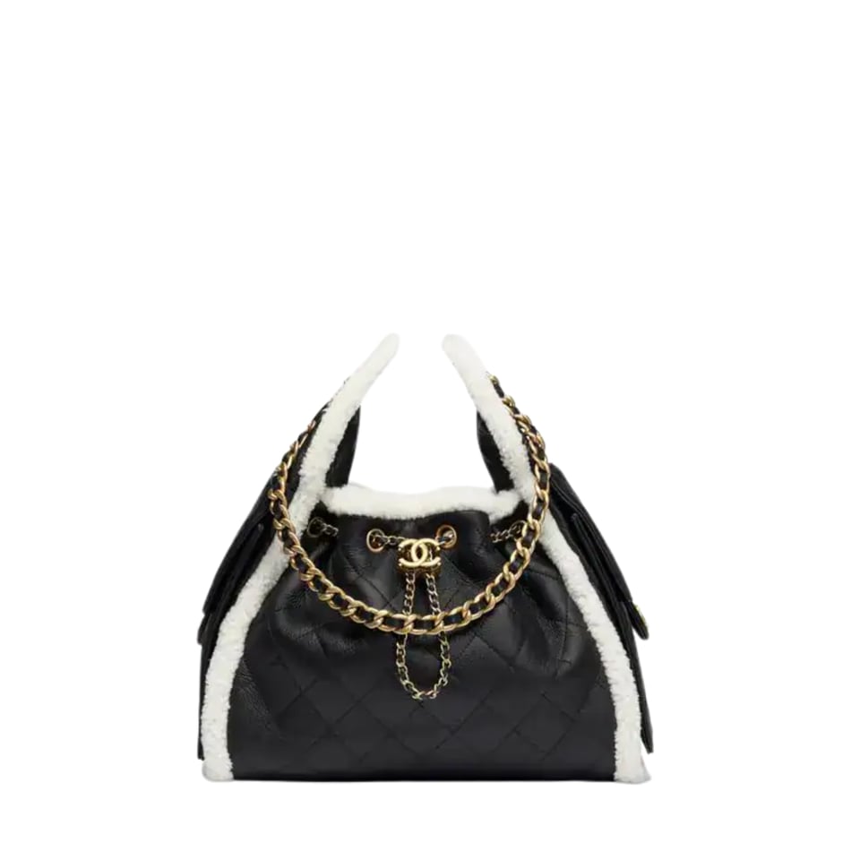 Chanel 25 Small Handbag Crumpled Shearling Sheepskin