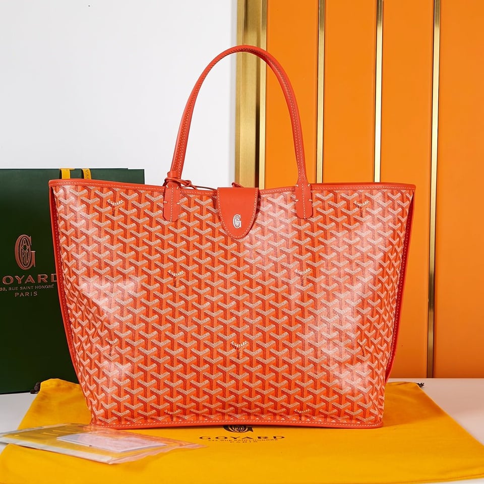 Goyard Saint Louis Gm 40 Orange Canvas Chevroches Calfskin view 6