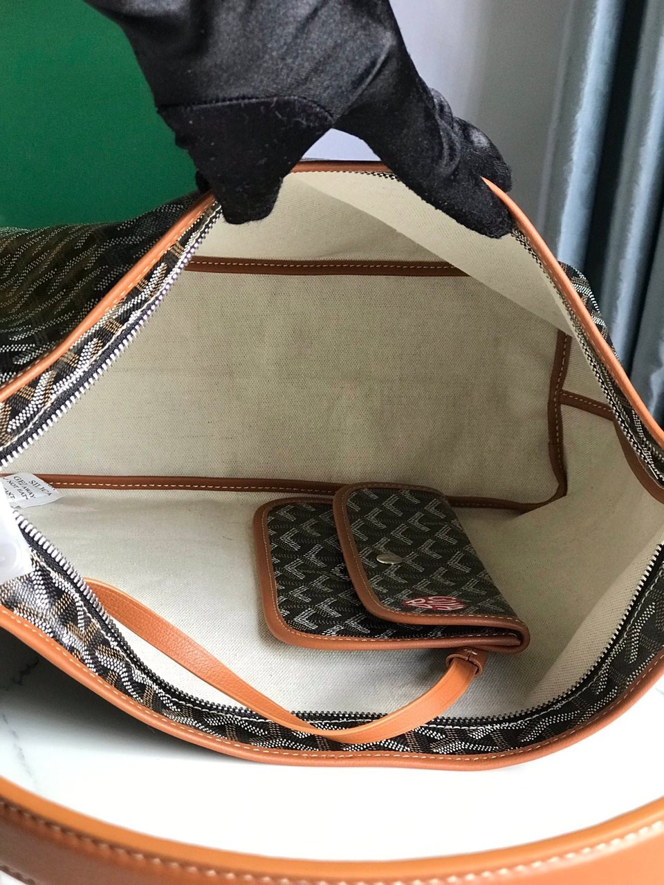 Goyard Hobo Boheme 42Cm Black And Tan Canvas view 10