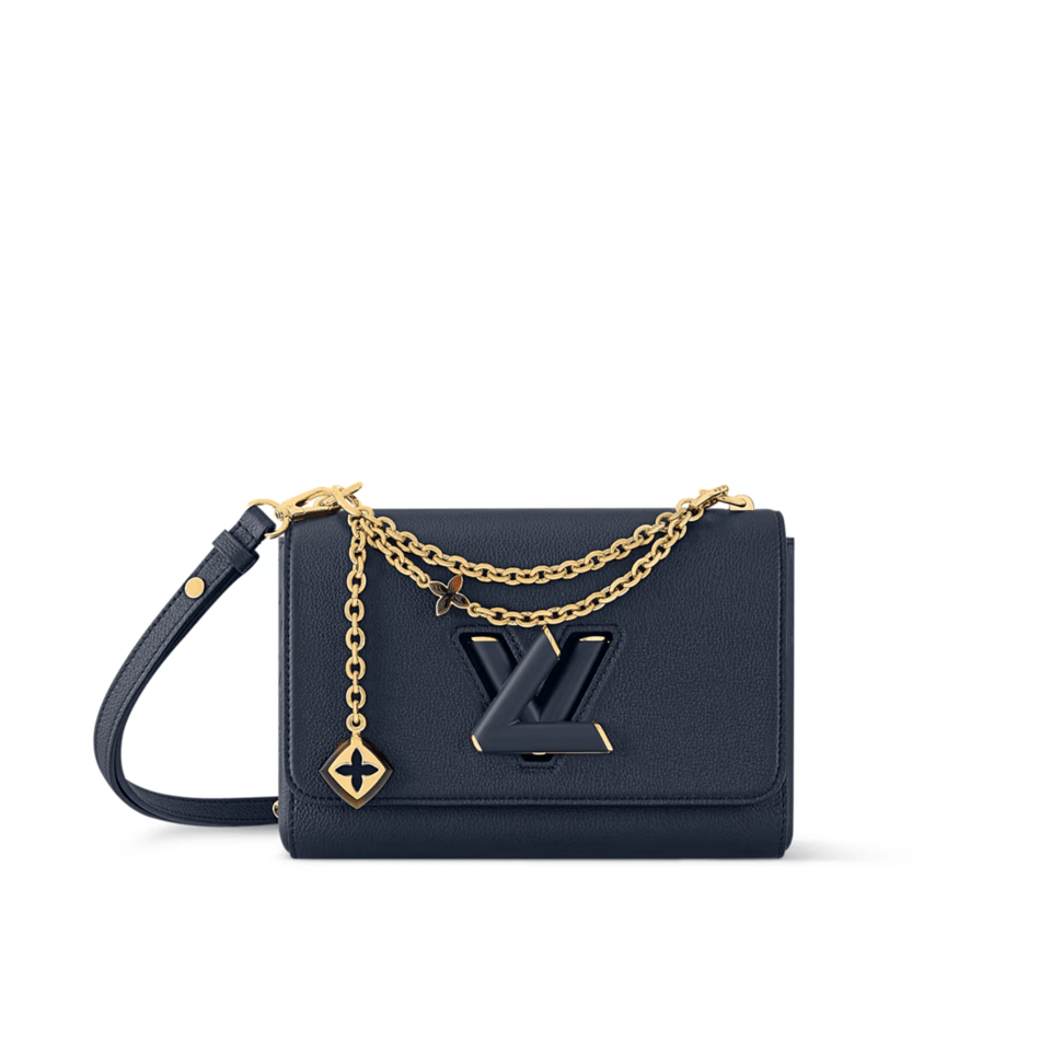 Louis Vuitton Twist MM Slim Medium Navy Taurillon Leather Shoulder Bag 23cm/9.1in M14342 view 2