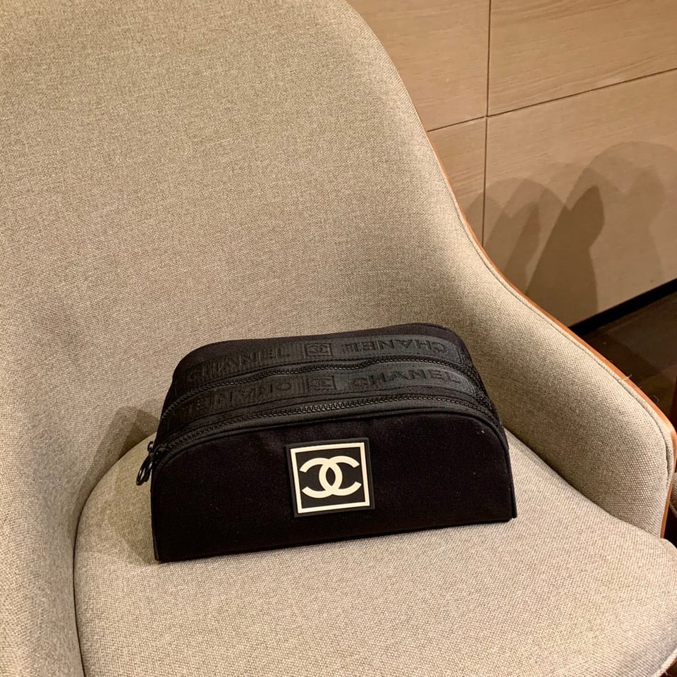 Chanel Sport Line Clutch Bag 26 Black Canvas