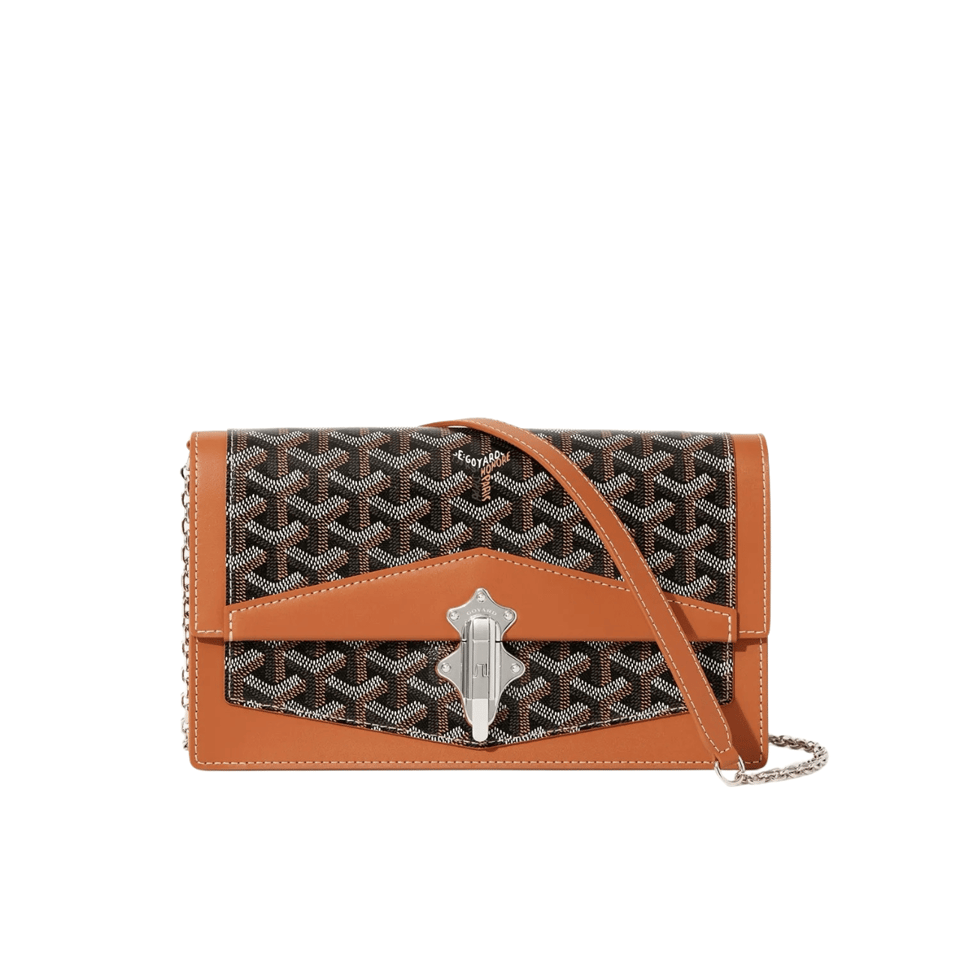 Goyard Duchesse Marie-Caroline Bag 25 Cm Black Goyardine Canvas And Tan Smooth Calfskin view 2