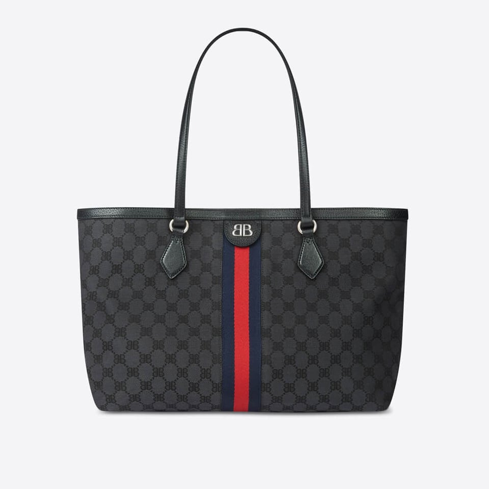 Balenciaga x Gucci Hacker Medium Tote Bag Black view 3
