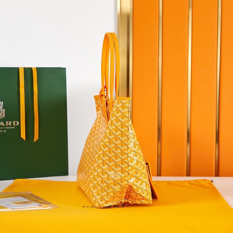 Goyard Saint Louis Pm 34Cm Yellow Canvas Chevroches Calfskin view 8