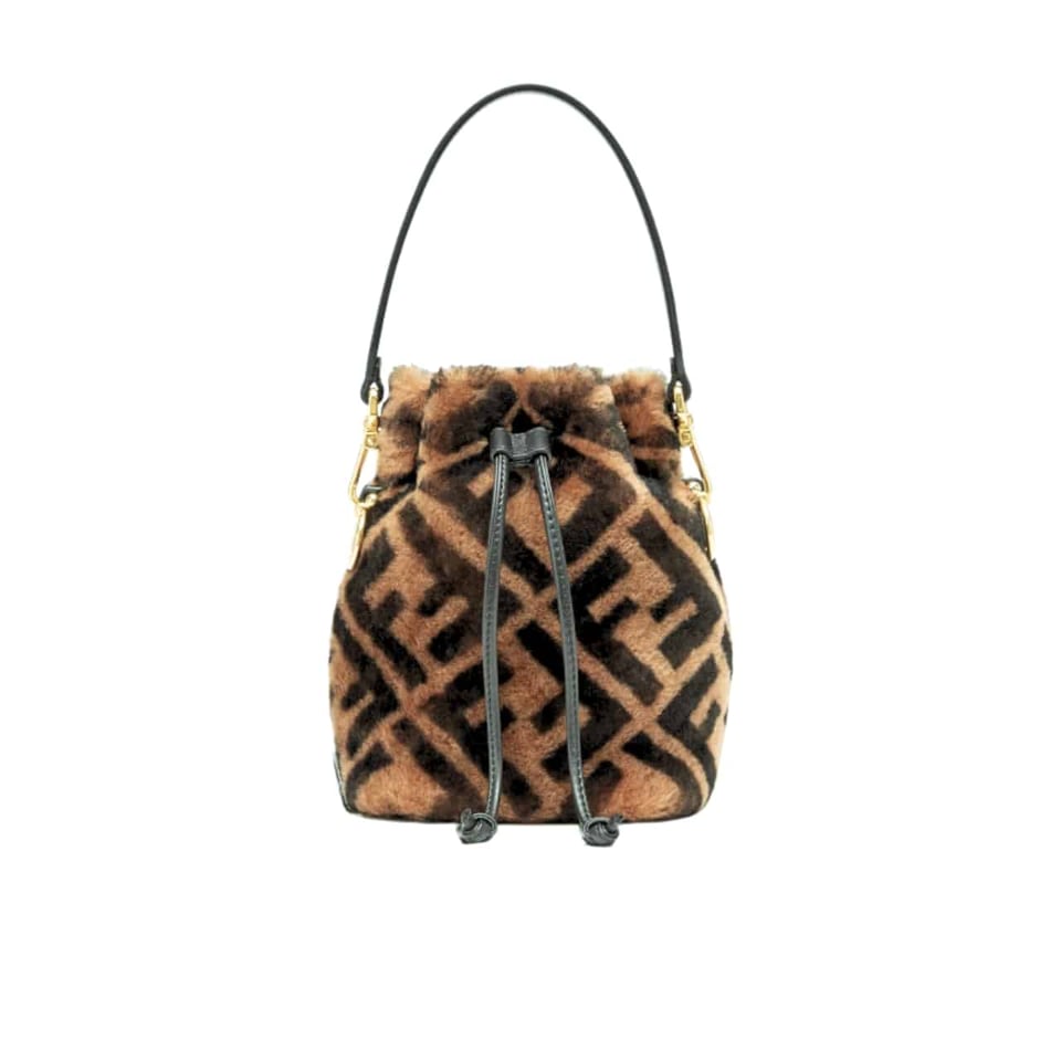 Fendi Mon Tresor Sheepskin Bag Brown 20Cm
