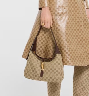 Gucci Jackie 1961 Medium Shoulder Bag 31.5cm/12.4in Sand And Brown ‎863136 view 2