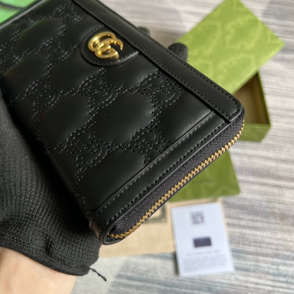 Gucci GG Matelassé Zip-Around Wallet Black 7.6 in/ 19 For Women view 6