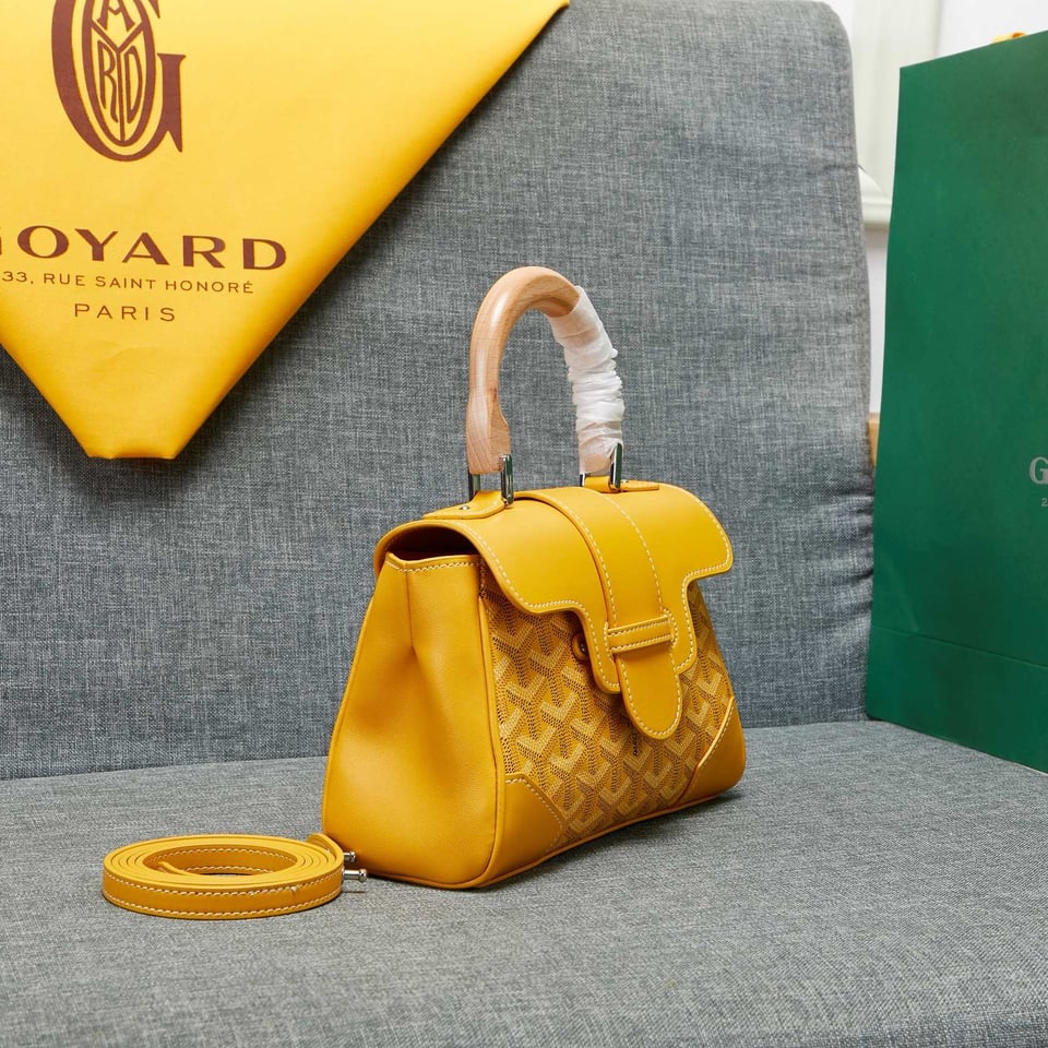 Goyard Saigon Souple Mini Bag Yellow Canvas 20cm view 4