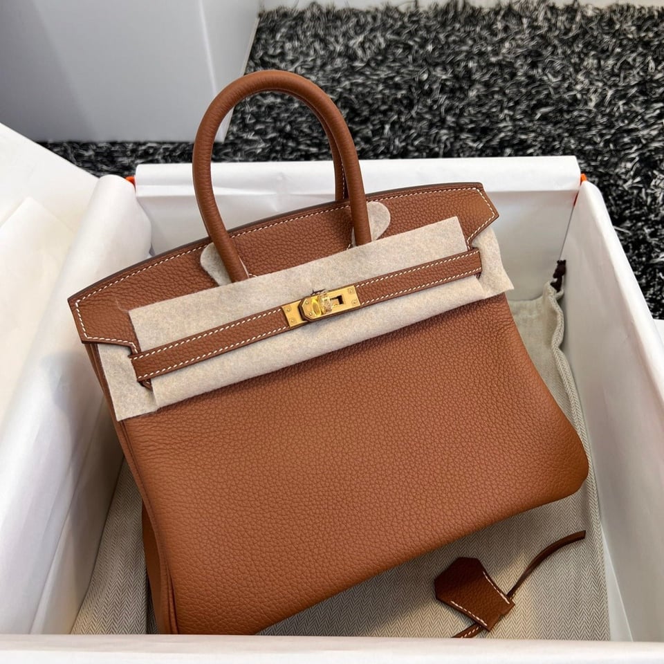 Hermes Birkin 25Cm Gold Togo Leather Gold Hardware view 2