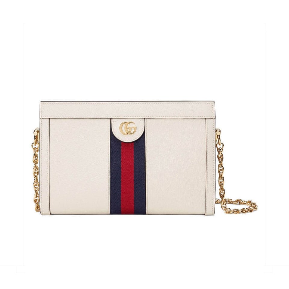 Gucci Ophidia Small Shoulder Bag in White Leather view 2