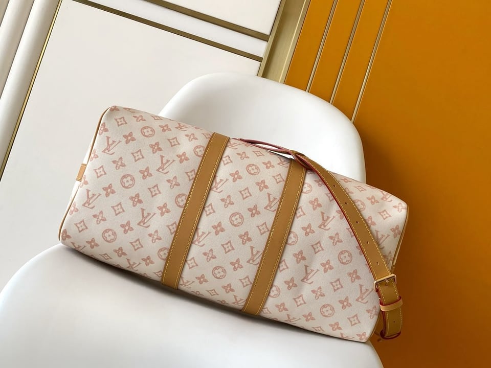 Louis Vuitton Keepall Bandoulière Bag 45cm/17.7in Monogram Dune / Beige M28238 view 7