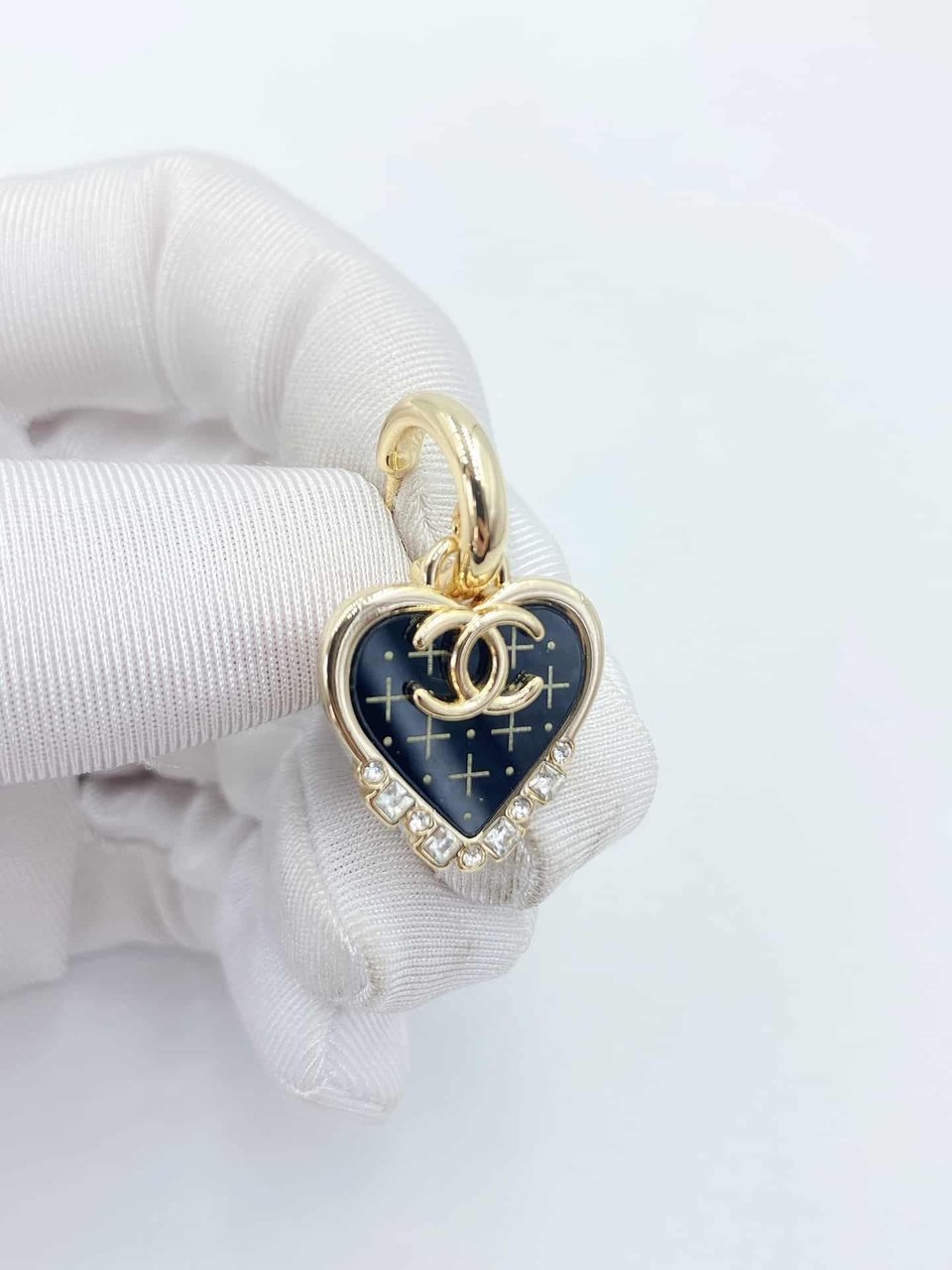 Chanel Black Heart Earrings view 4