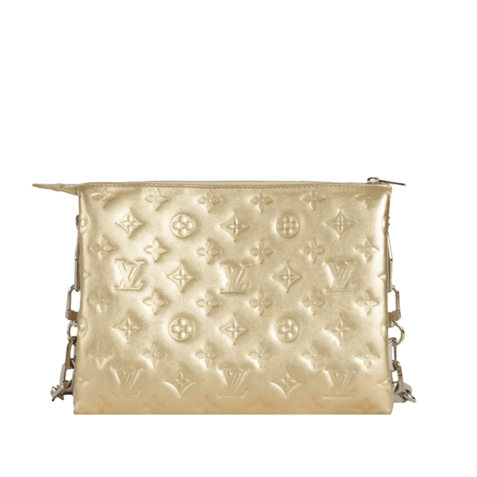 Louis Vuitton Lambskin Embossed Monogram Coussin PM Gold view 2