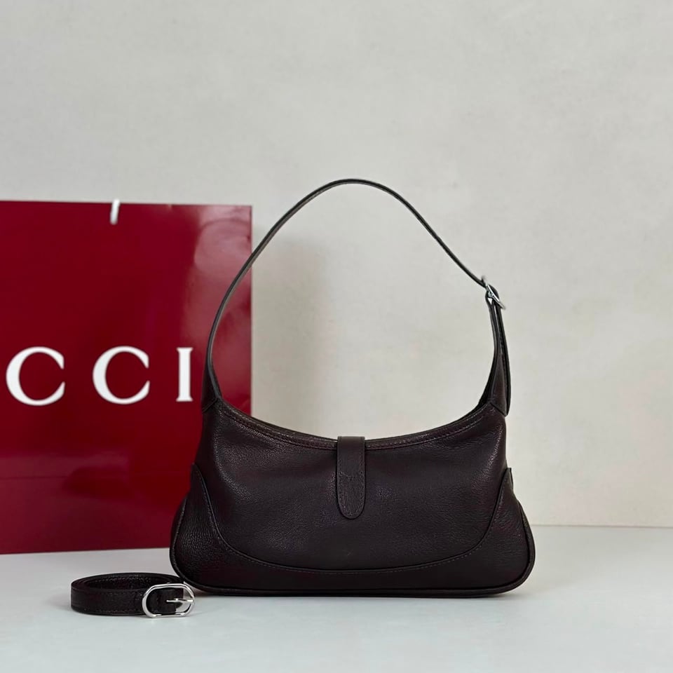 Gucci Jackie Slim Medium Shoulder Bag 28cm/11in Dark Brown ‎863137 view 4