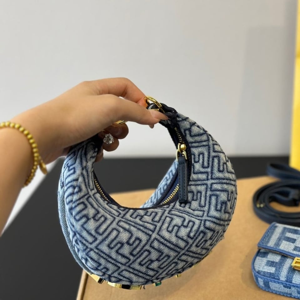Fendi Nano Fendigraphy Blue Denim 16Cm view 3