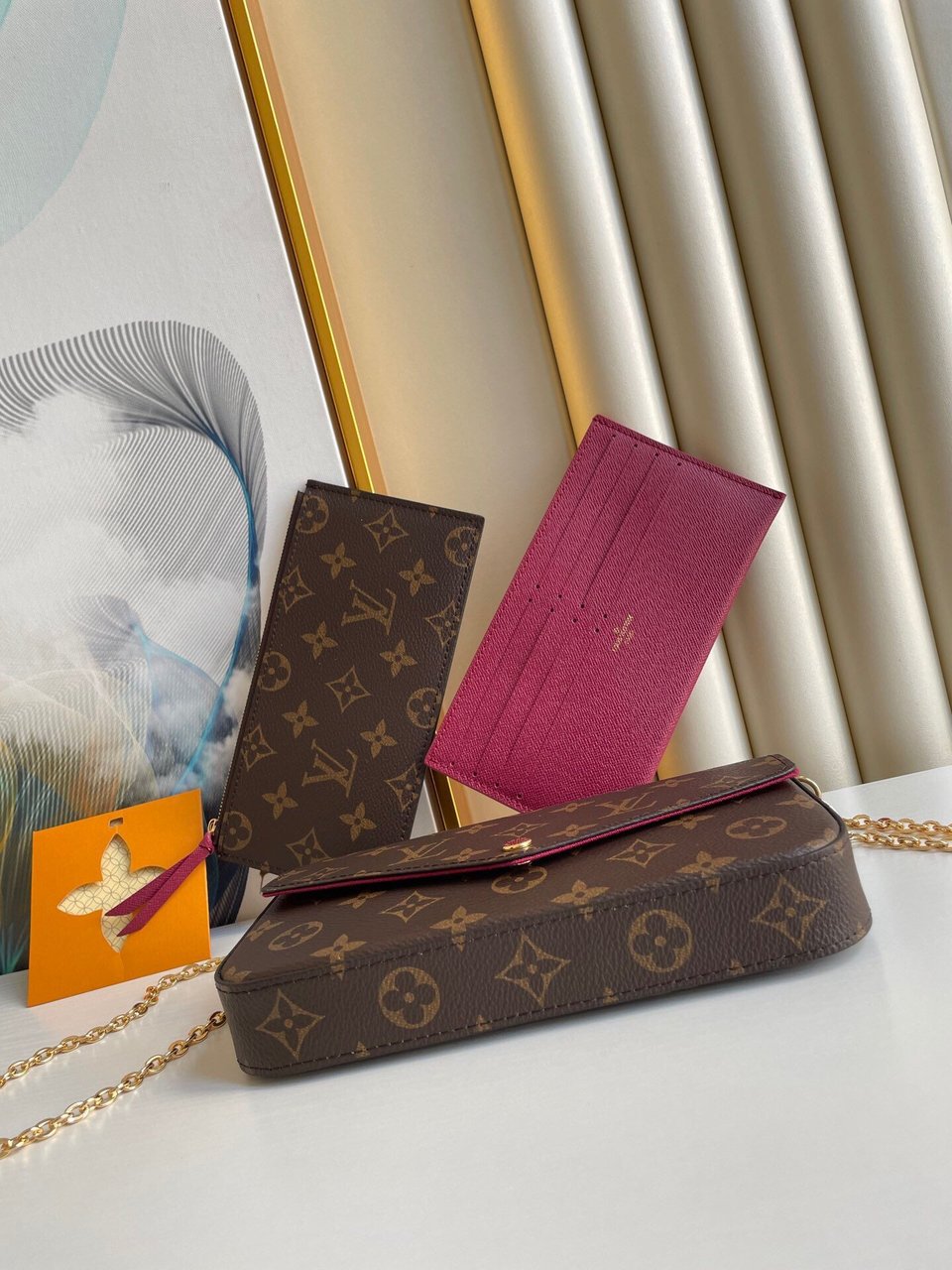 Louis Vuitton Félicie Pochette Lv Monogram Chain Bag Monogram 61276 21cm/8.3in view 7