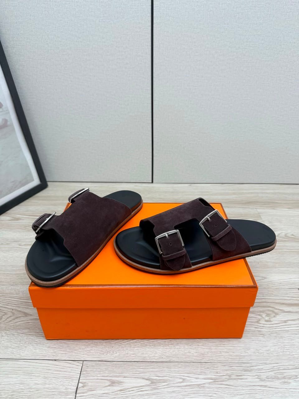 Hermes Naxos Sandal Marron Ébène Color Calfskin H262912ZHME390 view 10