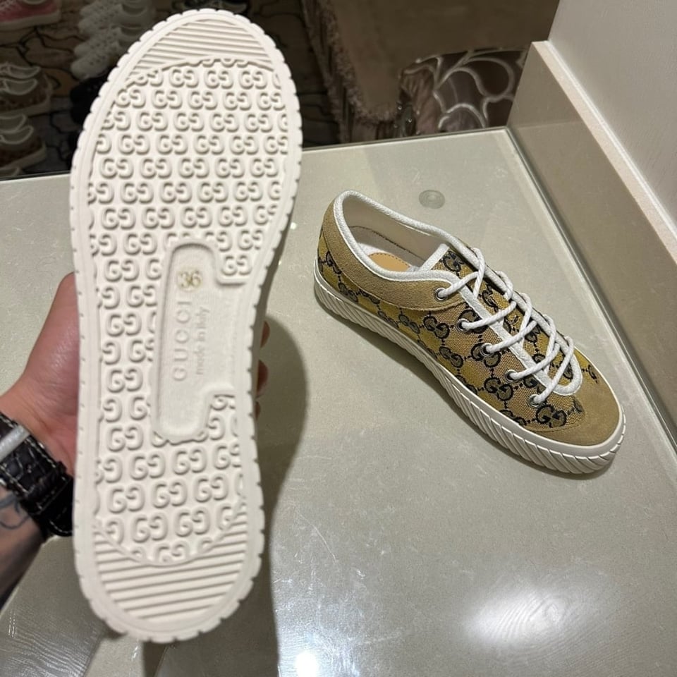 Gucci Gg Sneaker Beige Ebony 738992 Fabqa 9796 view 6