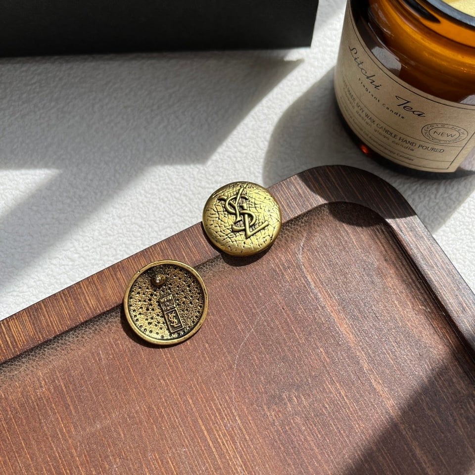 Saint Laurent Ysl Round Earrings Gold view 7