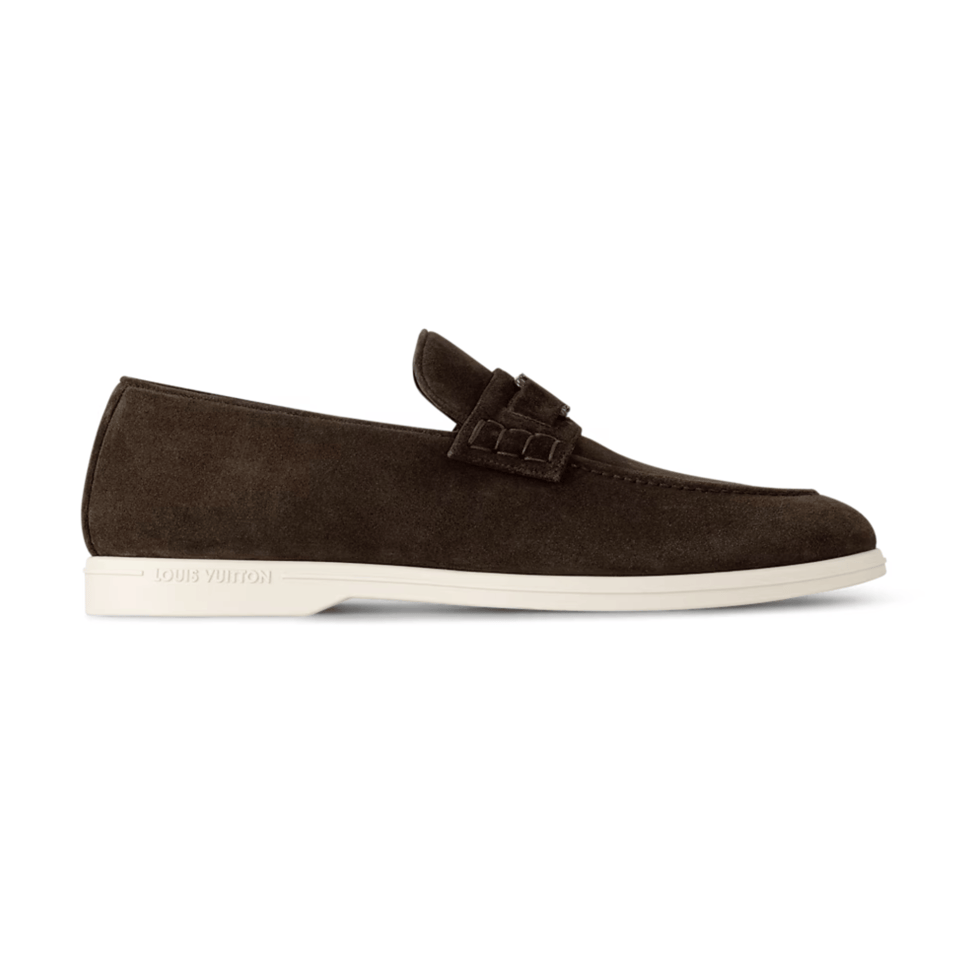 Louis Vuitton Marron Suede Loafers Buckle For Men view 3