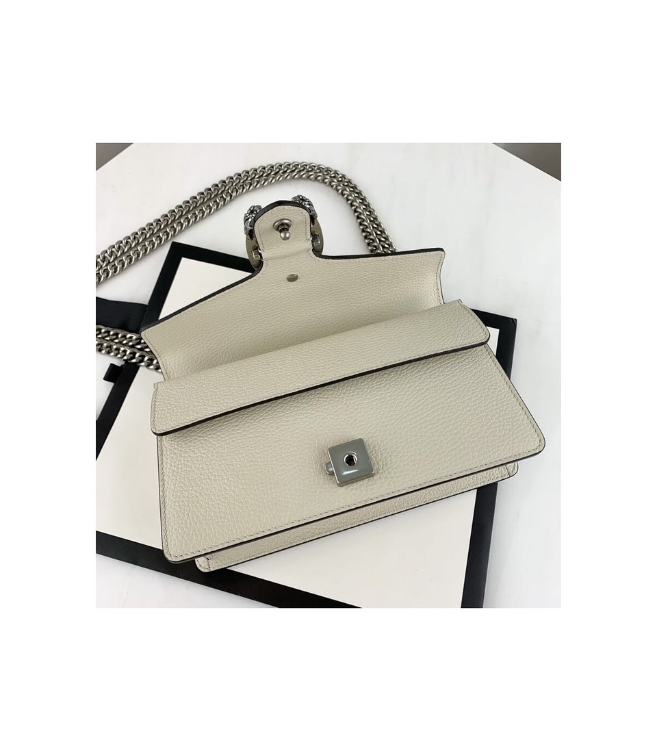 Gucci Dionysus Small Shoulder Bag in White Leather view 9