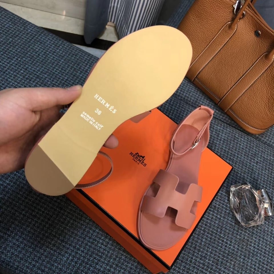 Hermes Santorini Sandal Pink view 3