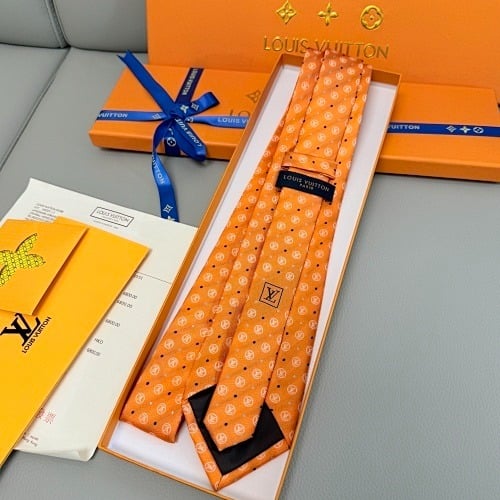 Louis Vuitton Orange Monogram Polka Dot Canvas Tie For Men view 4