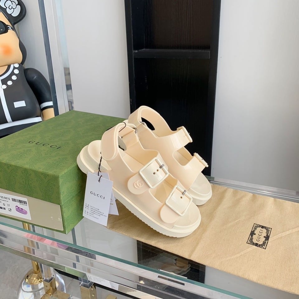 Gucci Women?S Sandal With Mini Double G White 660243 J8700 9050 view 4