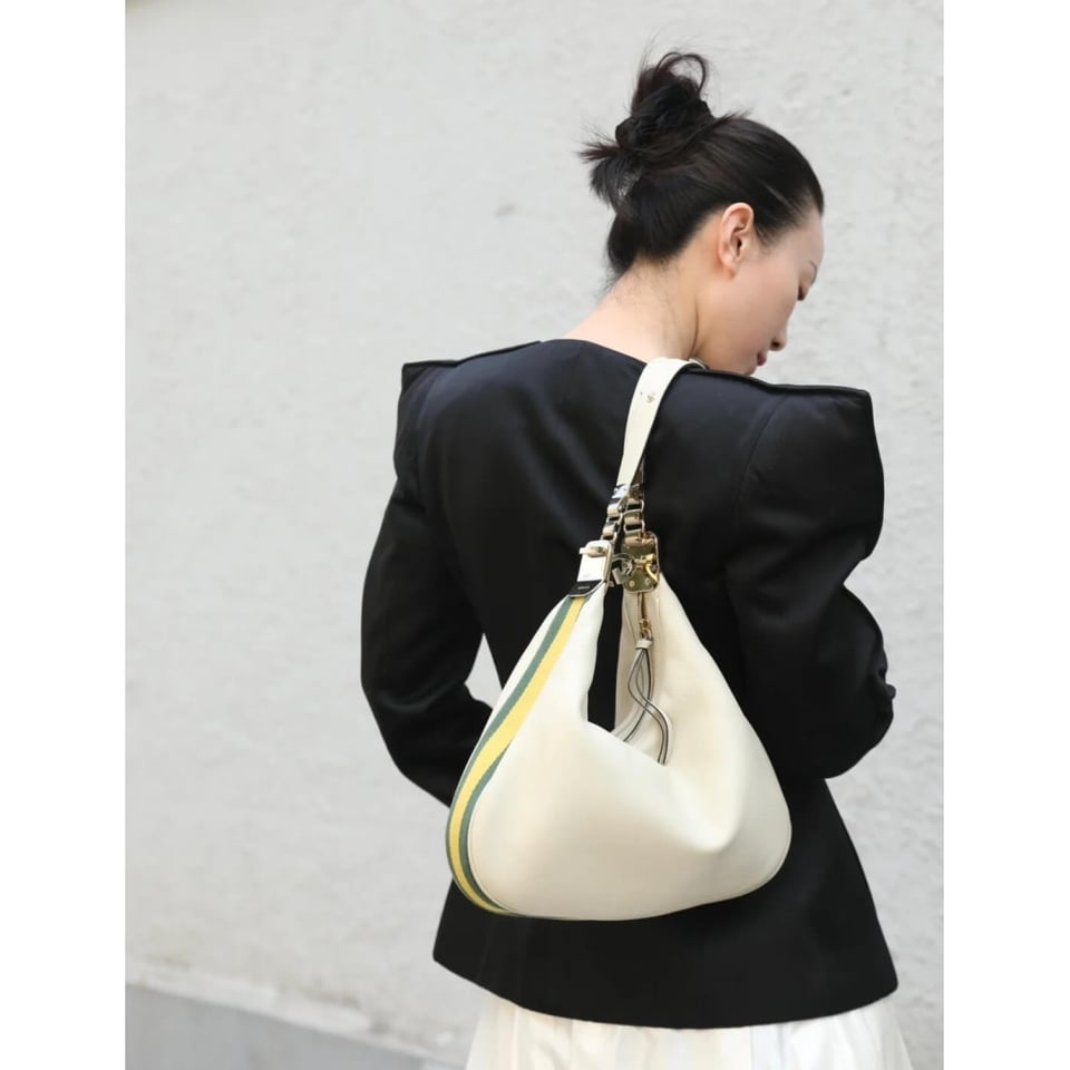 Gucci White Leather Attache Medium Shoulder Bag view 5
