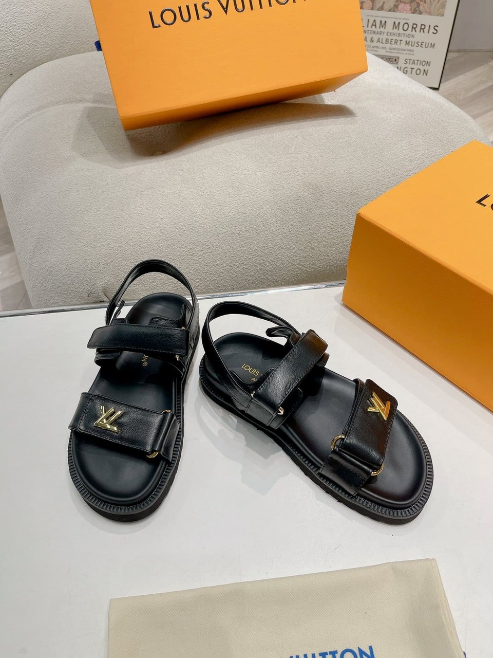 Louis Vuitton Lv Sunset Flat Comfort Sandals Black 1Abw6W view 7