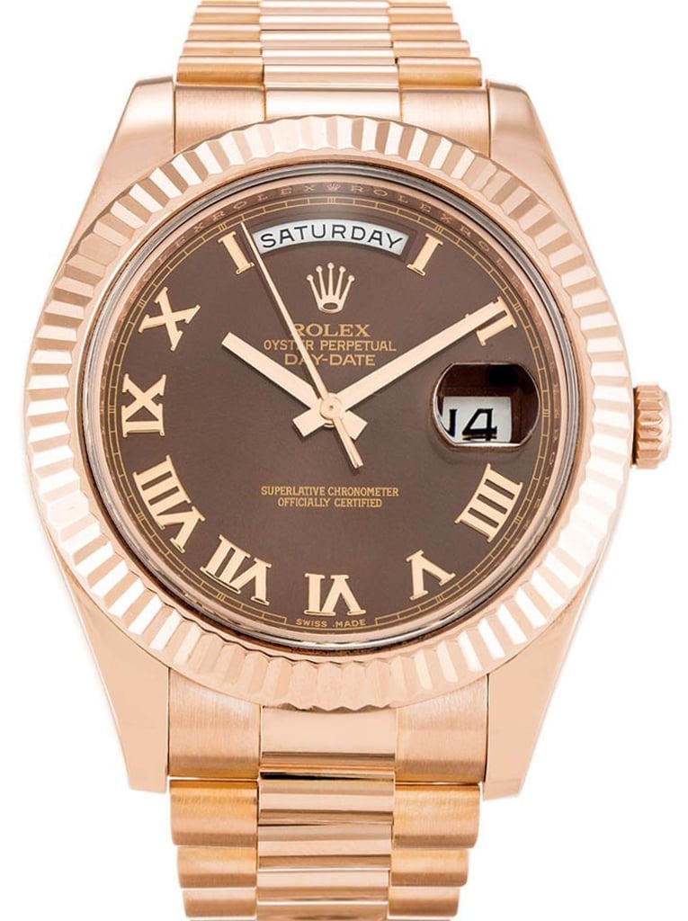 Rolex Day-Date II 41mm Chocolate Dial 218235 view 2