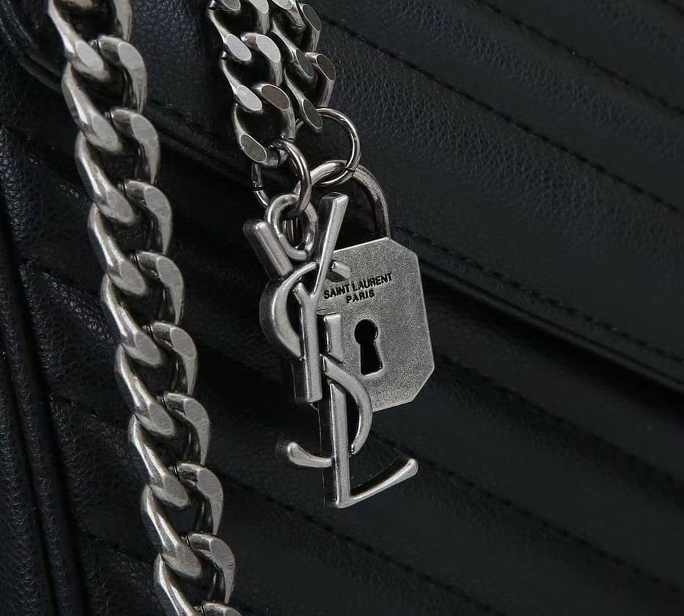 Saint Laurent College Large Chain Bag Black 32Cm view 7