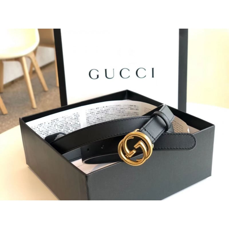 Gucci 20mm Leather Belt With Double G Buckle 409417 view 5