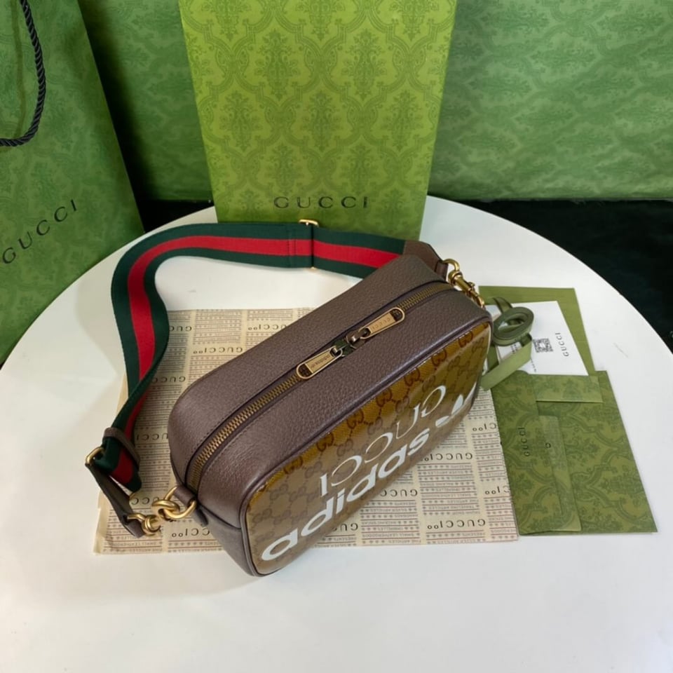 adidas x Gucci Small Shoulder Bag in GG Crystal Canvas view 13
