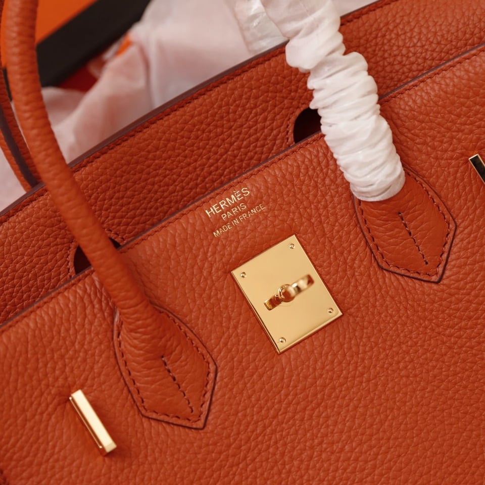 Hermes Birkin Bag 35 Fire Togo Gold Hardware view 7