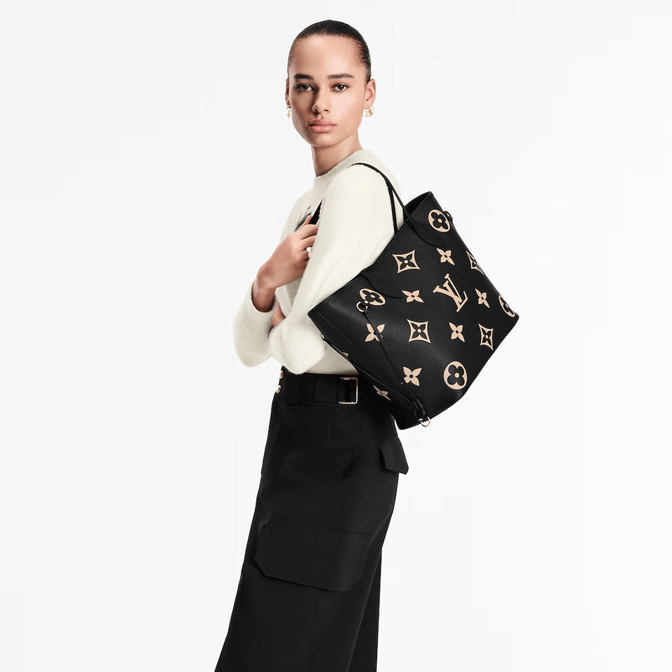 Louis Vuitton Neverfull MM Tote Bag Monogram Empreinte Black 31cm M58907 view 5