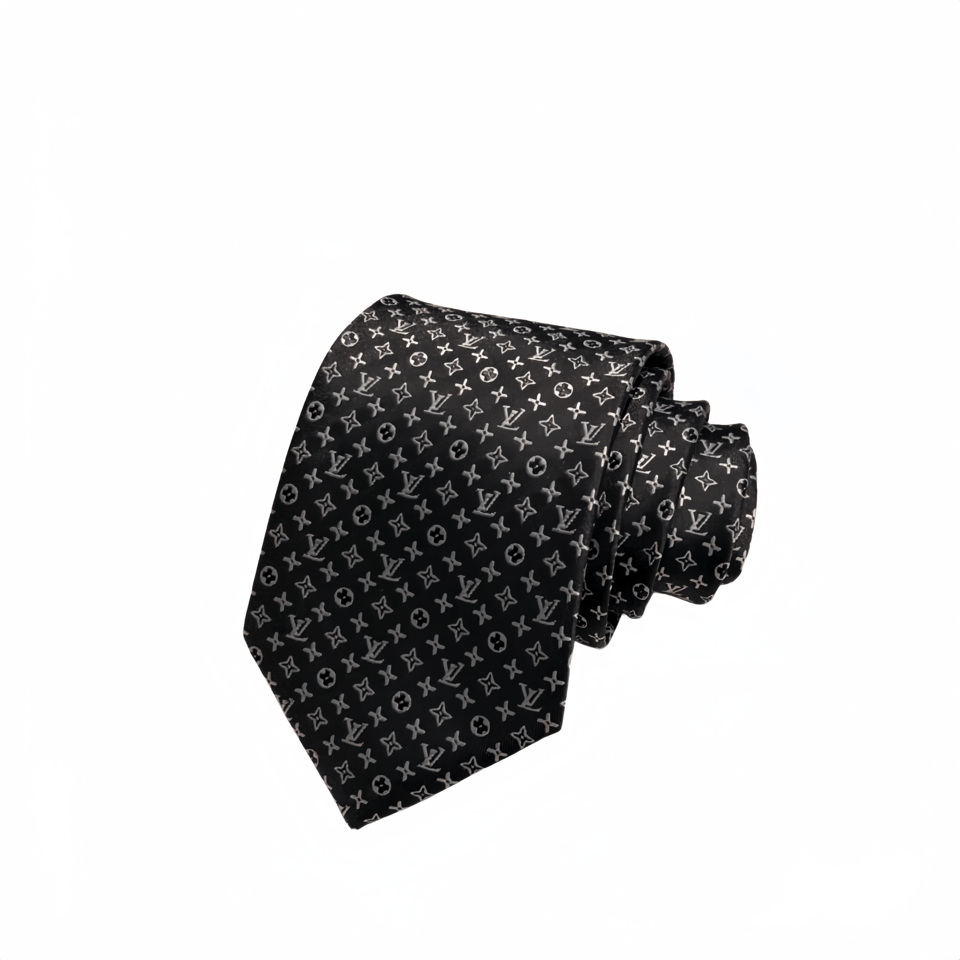 Louis Vuitton Monogram Classic Black Canvas Tie For Men view 2