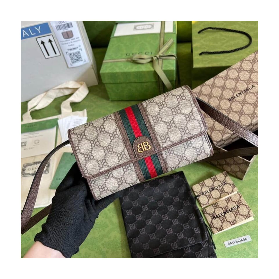 Balenciaga x Gucci Hacker Mini Crossbody Bag Coffee view 2