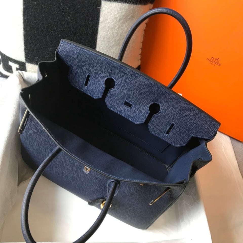 Hermes Birkin 35Cm Navy Togo Leather Gold Hardware view 5