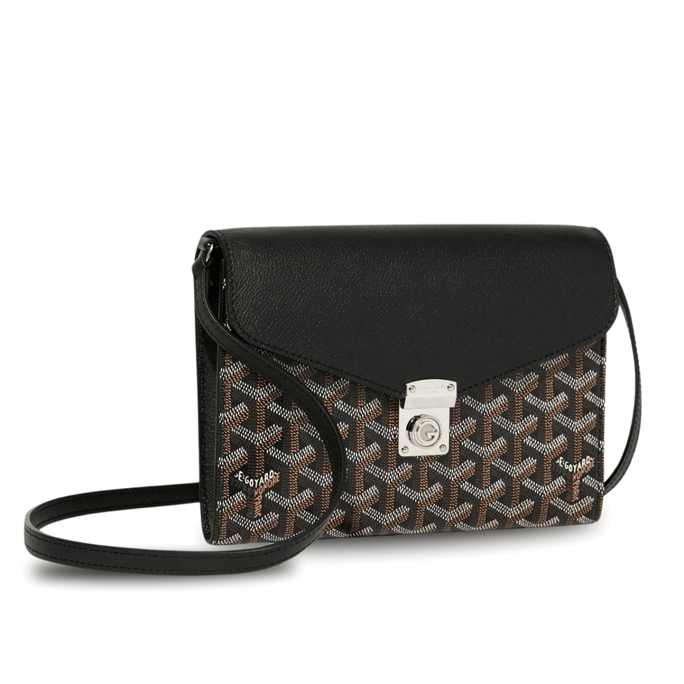 Goyard Chypre Wallet-Pouch 21 Cm Black Goyardine Canvas And Calfskin view 2